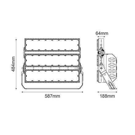 ACA Lighting LED HIGH POWER FLOOD reflektor 720W, 111600lm, 5000K, 60°, 230V AC, IP65, IK10 GLAD7205060