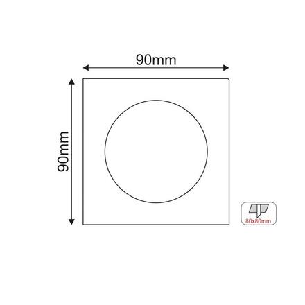 ACA Lighting zapuštěné svítidlo GU10 nastavitelné černá hranaté 90x90 GLGUQ1B