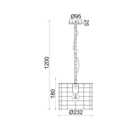 ACA Lighting Vintage závěsné svítidlo GN731PSCE