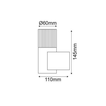 ACA Lighting venkovní nástěnné svítidlo UP čirá 2W LED 3000K 230V šedá HA5504