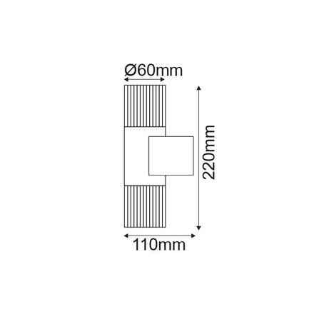 ACA Lighting venkovní nástěnné svítidlo UP-DOWN čirá 2W LED 3000K 230V šedá HA5504A