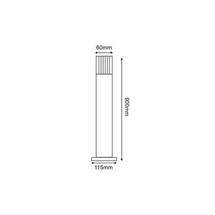 ACA Lighting venkovní stojací svítidlo 90cm čirá 2W LED 3000K 230V šedá HA5504T900