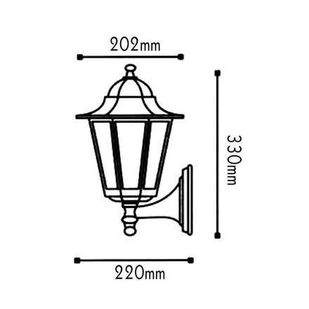 ACA Lighting Garden lantern venkovní nástěnné svítidlo HI6022V