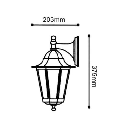 ACA Lighting Garden lantern venkovní nástěnné svítidlo HI6172GB