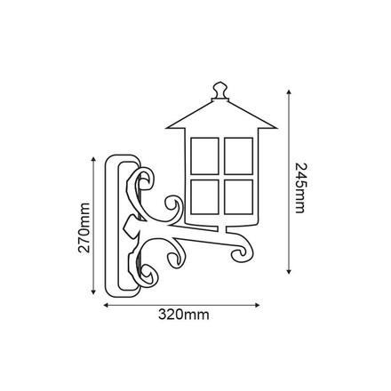 ACA Lighting Garden lantern venkovní nástěnné svítidlo HI6501