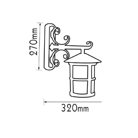 ACA Lighting Garden lantern venkovní nástěnné svítidlo HI6502