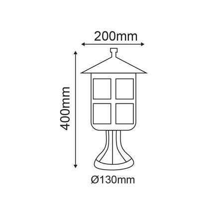 ACA Lighting Garden lantern venkovní stojací svítidlo HI6503