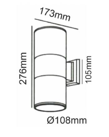 ACA Lighting Garden Wall nástěnné svítidlo HI7001B