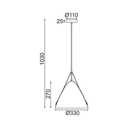 ACA Lighting závěsné svítidlo 1XE27 bílý kov+kůže D33XH100CM NAOMI HL41441P33WH
