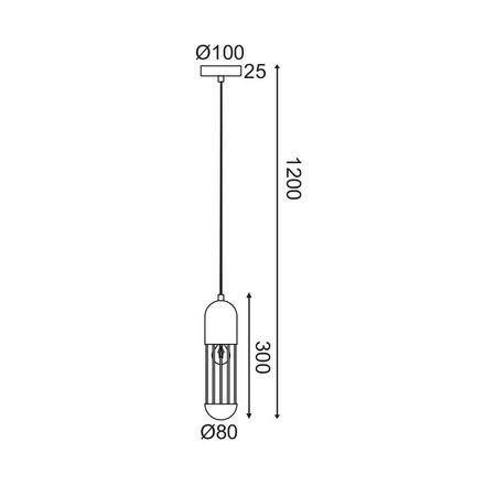 ACA Lighting závěsné svítidlo 1XE27 bílý kov D10XH120CM LAB HM171P8WH