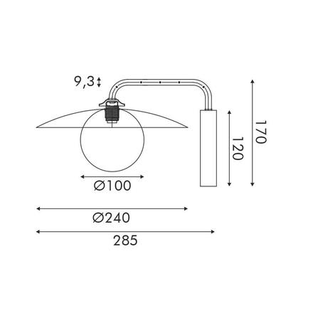 ACA Lighting nástěnné svítidlo 1xG9 bílá základna a zlatá noha s akrylovým stínítkem HM235W1