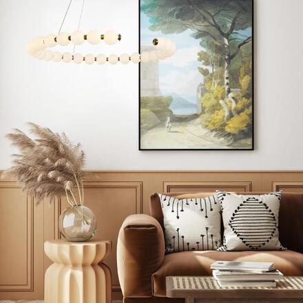 ACA Lighting závěsné svítidlo LOLLY LED 40W 3000lm 3000K IP20 zlatý hliník + akryl HM236LEDP100