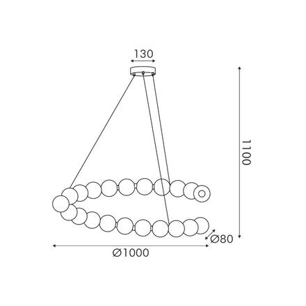 ACA Lighting závěsné svítidlo LOLLY LED 40W 3000lm 3000K IP20 zlatý hliník + akryl HM236LEDP100