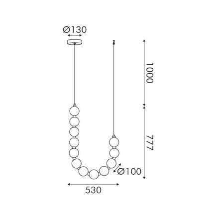 ACA Lighting závěsné svítidlo LOLLY LED 18W 1350lm 3000K IP20 zlatý hliník + akryl HM238LEDP12