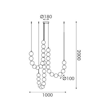 ACA Lighting závěsné svítidlo LOLLY LED 54W 4000lm 3000K IP20 zlatý hliník + akryl HM238LEDP36