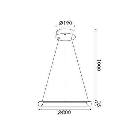 ACA Lighting závěsné svítidlo HARMONY LED 48W 3800lm CCT IP20 zlatý kov + akryl HM23LEDP80GDCCT