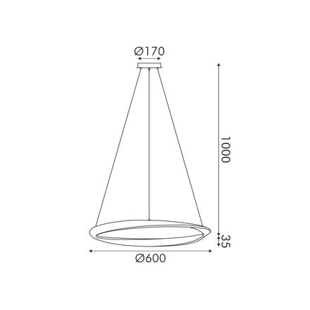 ACA Lighting závěsné svítidlo HARMONY LED 32W 2500lm CCT IIP20 bílý kov + akryl HM24LEDP60WHCCT