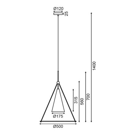 ACA Lighting Avantgarde závěsné svítidlo HM281P50WB