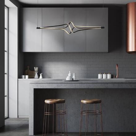 ACA Lighting závěsné svítidlo SHINE LED 48W 3800lm CCT IP20 černý hliník + akryl HM607LEDPBKCCT