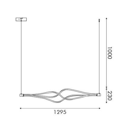 ACA Lighting závěsné svítidlo SHINE LED 48W 3800lm CCT IP20 černý hliník + akryl HM607LEDPBKCCT