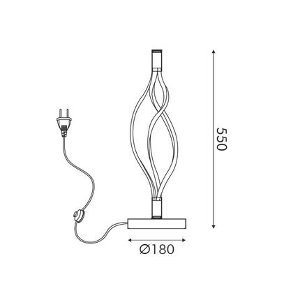 ACA Lighting stolní lampa SHINE LED 30W 2400lm CCT IP20 černý hliník + akryl HM607LEDTBKCCT