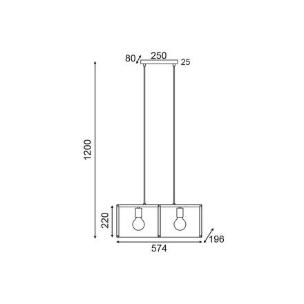 ACA Lighting závěsné svítidlo 2XE27 černý kov 57X20XH120CM MORDOR HM842P57BK