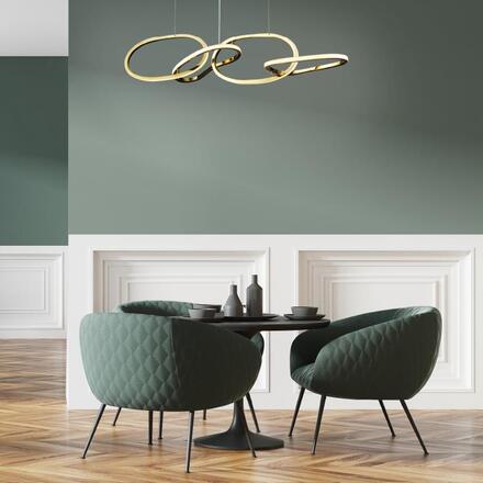 ACA Lighting závěsné svítidlo RING LED 60W 4800lm CCT IP20 zlatá nerez ocel + akryl HM88LEDP4GDCCT