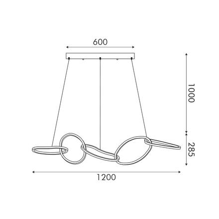 ACA Lighting závěsné svítidlo RING LED 72W 5700lm CCT IP20 zlatá nerez ocel + akryl HM88LEDP5GDCCT