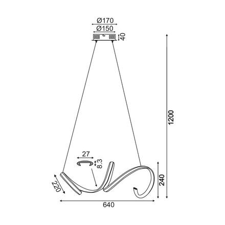 ACA Lighting Decoled LED závěsné svítidlo HM91LEDP64CH