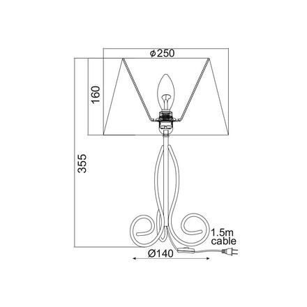 ACA Lighting Floor&Table stolní svítidlo KS1007T1WG