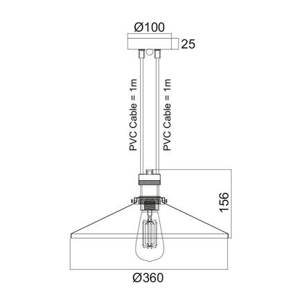 ACA Lighting Vintage závěsné svítidlo KS12882CB