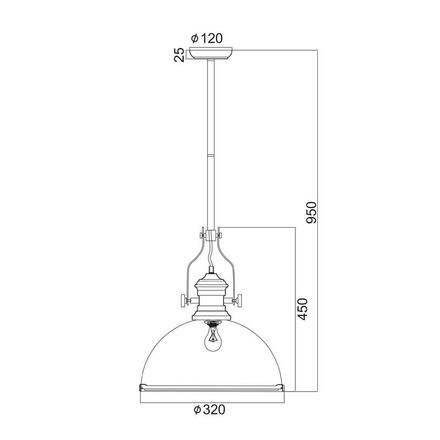 ACA Lighting Vintage závěsné svítidlo KS1300P311CH
