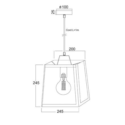 ACA Lighting Vintage závěsné svítidlo KS1444P1SBK