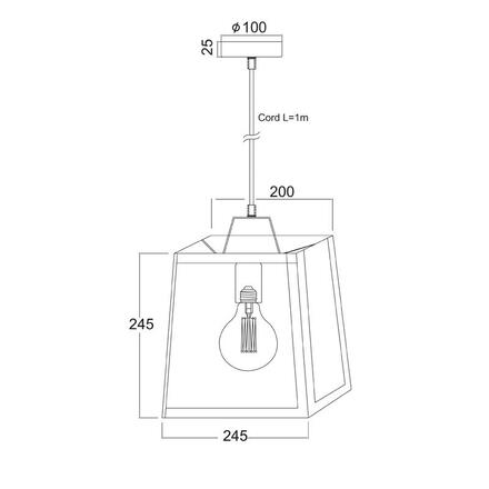 ACA Lighting Vintage závěsné svítidlo KS1444P1SWH