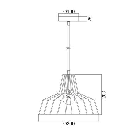 ACA Lighting Vintage závěsné svítidlo KS1525P1BK