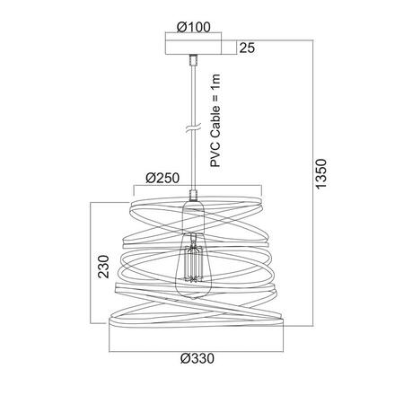 ACA Lighting Avantgarde závěsné svítidlo KS153825PB