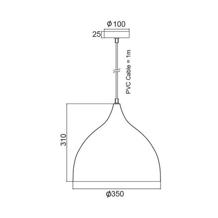 ACA Lighting Style závěsné svítidlo KS174335BK