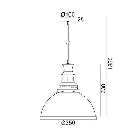 ACA Lighting Vintage závěsné svítidlo KS198435PTR