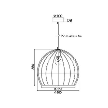 ACA Lighting Vintage závěsné svítidlo KS202940BK