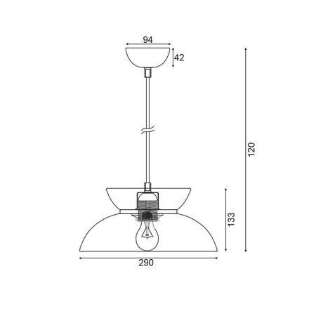 ACA Lighting závěsné svítidlo 1XE27 kov černá D29XH120CM AEOLUS KS871P29BK