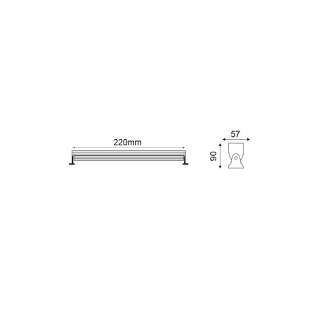 ACA Lighting LED wall washer 12W 6000K 1.050Lm 25d 230V 0,2m IP65 LENSO1260