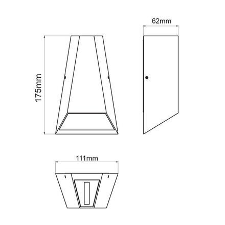 ACA Lighting LED venkovní nástěnné svítidlo 6W 425lm 30st. + 120st. 230VAC 3.000K tmavě šedá CRI80 IP54 30.000h LG0187G