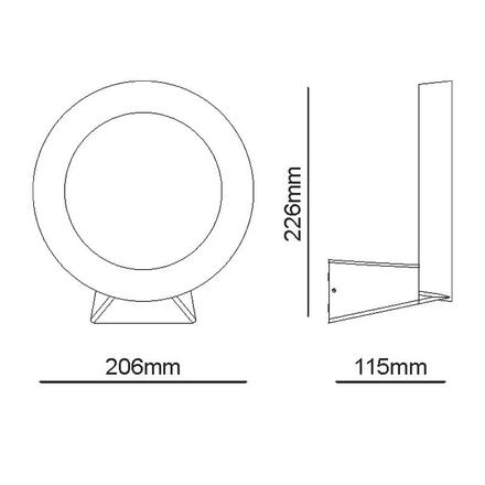ACA Lighting LED SMD venkovní nástěnné svítidlo 8W 220LM 110d 230V AC 3.000K tmavá šedá CRI80 IP54 30.000hod LG0901G