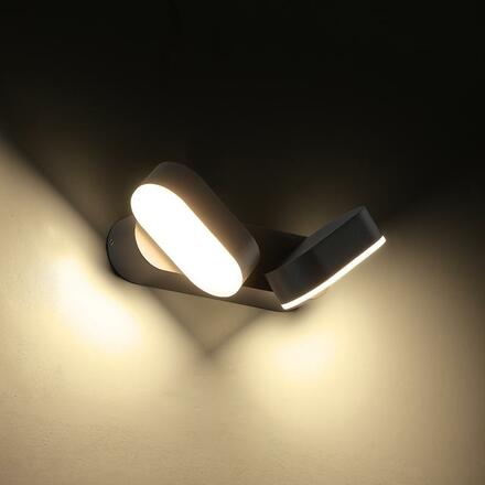 ACA Lighting LED SMD venkovní nástěnné svítidlo 13W 630LM 100d 230V AC 3.000K tmavá šedá CRI80 IP54 30.000hod LG1682G