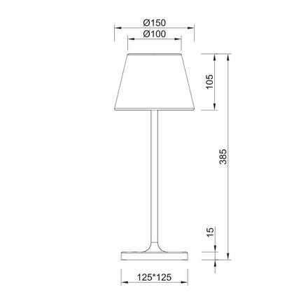 ACA Lighting LED venkovní stolní svítidlo na baterie 2W 170lm 3.000K tmavě šedá 360st. CRI80 IP54 LG2050G-400