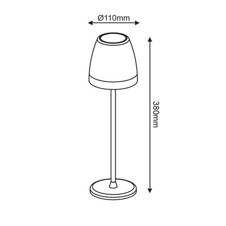 ACA Lighting LED SMD venkovní stolní lampa na baterie nabíjecí 2W 150LM 38d 3.000K tmavá šedá CRI80 IP54 LG2193G-400