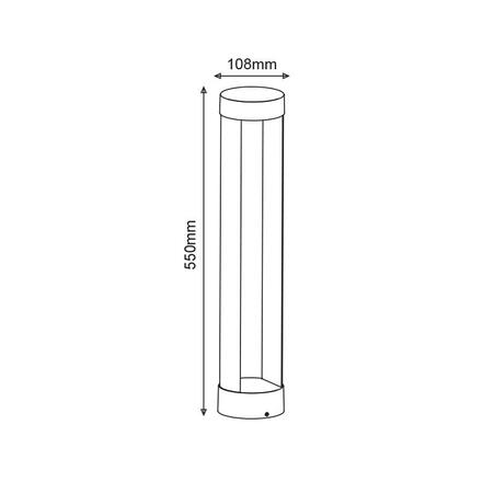 ACA Lighting LED COB venkovní stojací svítidlo 9W 200LM 79d 230V AC 3.000K tmavá šedá CRI80 IP54 30.000hod LG3271G-550