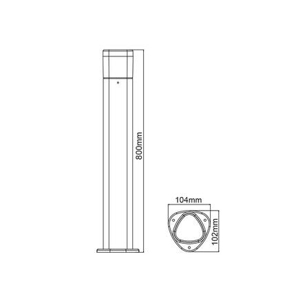 ACA Lighting LED SMD venkovní stojací svítidlo 7W 410LM 340d 230V AC 3.000K tmavá šedá CRI80 IP54 30.000hod LG3703G-800