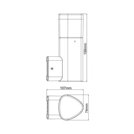 ACA Lighting LED SMD venkovní nástěnné svítidlo 7W 410LM 340d 230V AC 3.000K tmavá šedá CRI80 IP54 30.000hod LG3704G