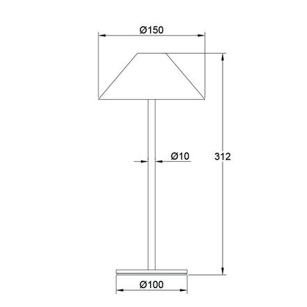 ACA Lighting LED venkovní stolní svítidlo na baterie 3W 140lm 3.000K tmavě šedá 270st. CRI80 IP54 LG5860G-300